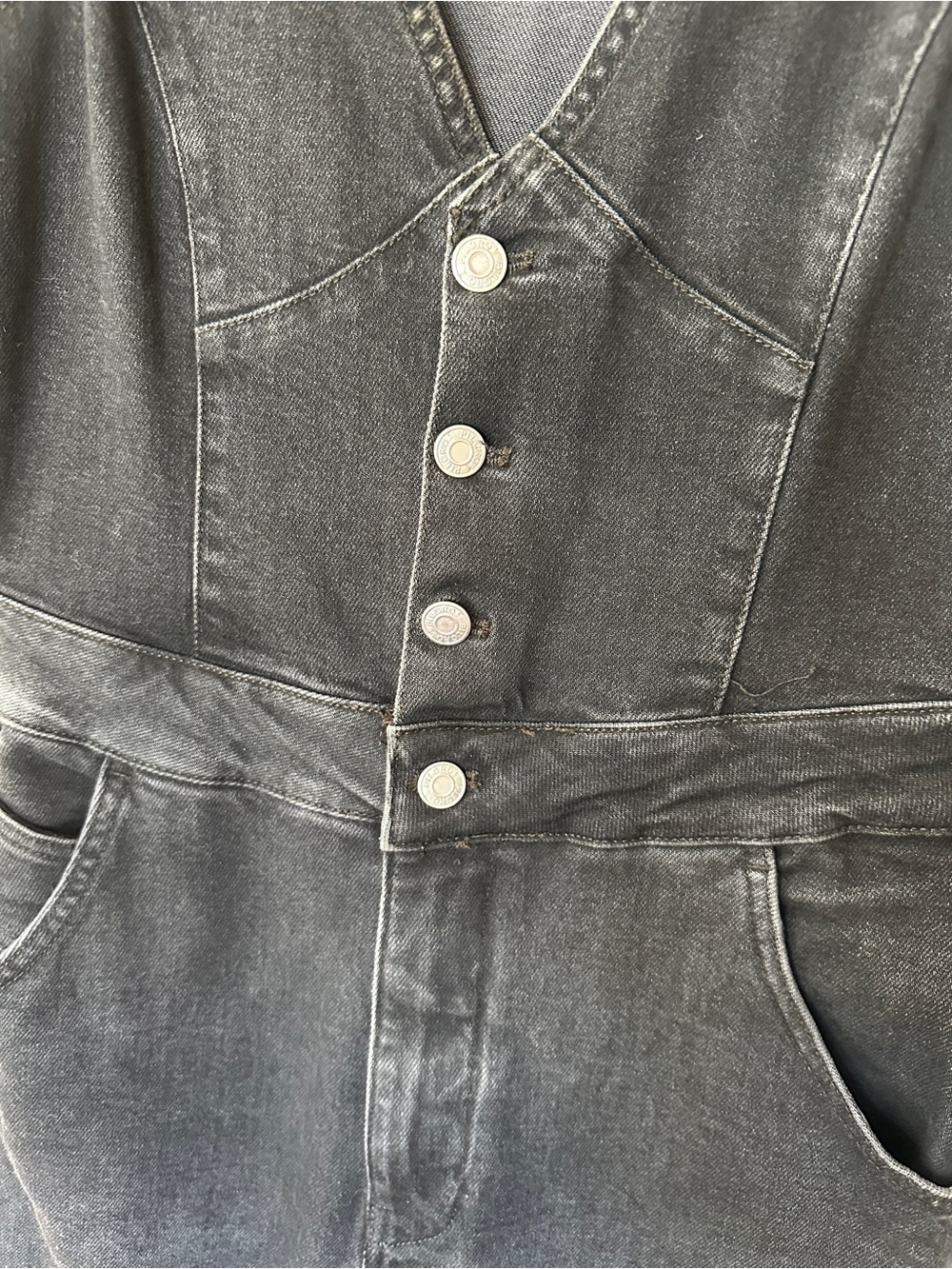 Pilcro Black Button-down Flare Jumpsuit from Anthropologie - Picture 12 of 16